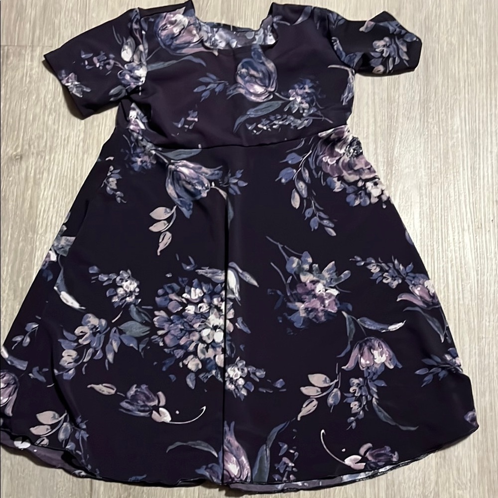 Floral Kids Dress in Purple